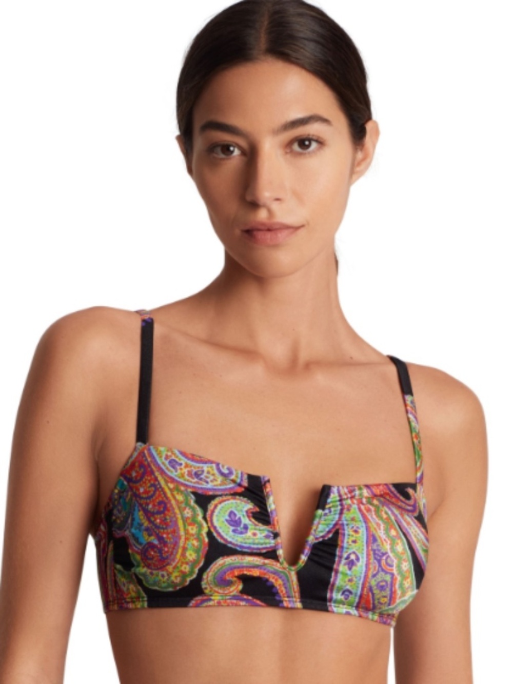 Lauren Ralph Lauren Women's Paisley-Print U-Wire Bikini Top Swim Size 16 11862